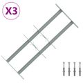 vidaXL Bezpečnostná mreža na okná s 2 priečkami 3 ks 430-740 mm