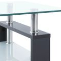 vidaXL Konferenčný stolík sivý a priesvitný 95x55x40 cm tvrdené sklo