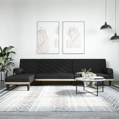 vidaXL Pohovka v tvare L čierna 260x140x70 cm látka