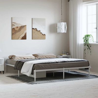 vidaXL Kovový rám postele biela 183x213 cm