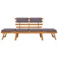 vidaXL Záhradné ležadlo s podložkami 2-v-1 190 cm, akáciový masív