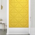 vidaXL Nástenné panely 12 ks bledožlté 30x30 cm látka 0,54 m²