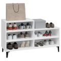 vidaXL Botník biely 102x36x60 cm spracované drevo
