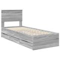 vidaXL Rám postele Sivý Sonoma 75 x 190 cm Inžinierske drevo