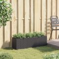 vidaXL Kvetináč s kolieskami 3 nádoby čierny 105x30x32 cm polyratan