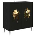 vidaXL Servírovacia skriňa BREMEN Čierny dub 69 x 33 x 76 cm