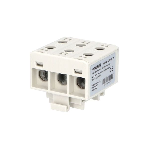 Univerzálna svorka UK 35/3x1 A, 135A, 3pól., AL/CU, zakrytá, šedá, na DIN