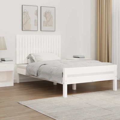 vidaXL Nástenné čelo postele biele 108x3x60 cm masívna borovica