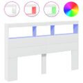 vidaXL Skrinka na čelo postele s LED biela 160x17x102 cm