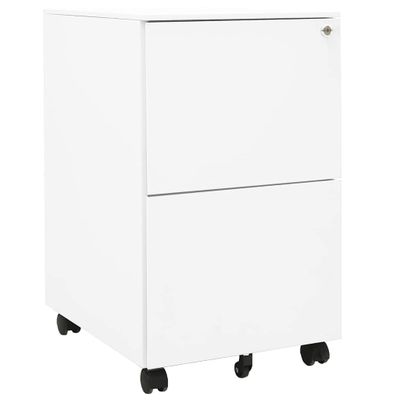 vidaXL Mobilná kartotéka biela 39x45x67 cm oceľ