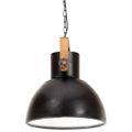 vidaXL Industriálna závesná lampa 25 W, čierna, okrúhla 40 cm E27