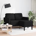vidaXL 2-miestna pohovka s ležadlom v tvare L, čierna 125 cm, umelá koža