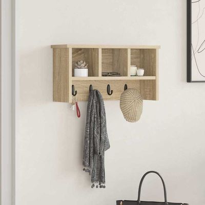 vidaXL Vešiak na stenu Sonoma dub 50 x 16 x 26 cm Kompozitné drevo