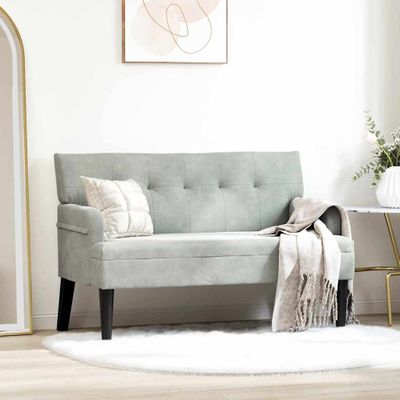 vidaXL Chesterfield lavica Svetlosivá 112 x 65,5 x 75 cm Zamat