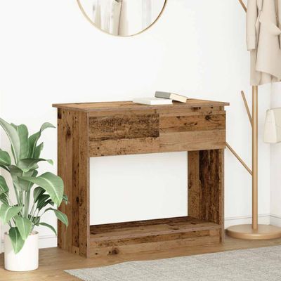 vidaXL konzolový stolík so zásuvkami staré drevo 85,5x38,5x74,5 cm