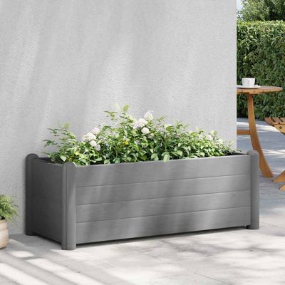 vidaXL Vyvýšený záhradný záhon PP kamenný sivý 100x43x35 cm