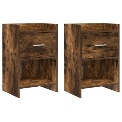 vidaXL Nočné stolíky 2 pcs Dymový dub 40 x 30 x 60 cm Kompozitné drevo