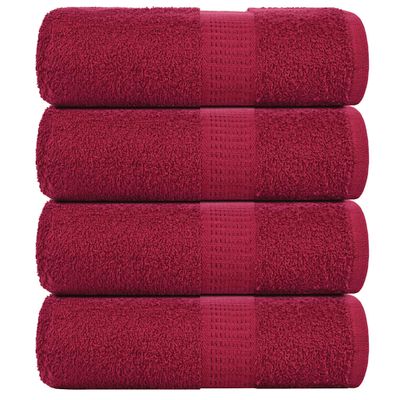 vidaXL Uteráky pre hostí FROGN 4 ks bordové 30x50 cm 360 g/m²