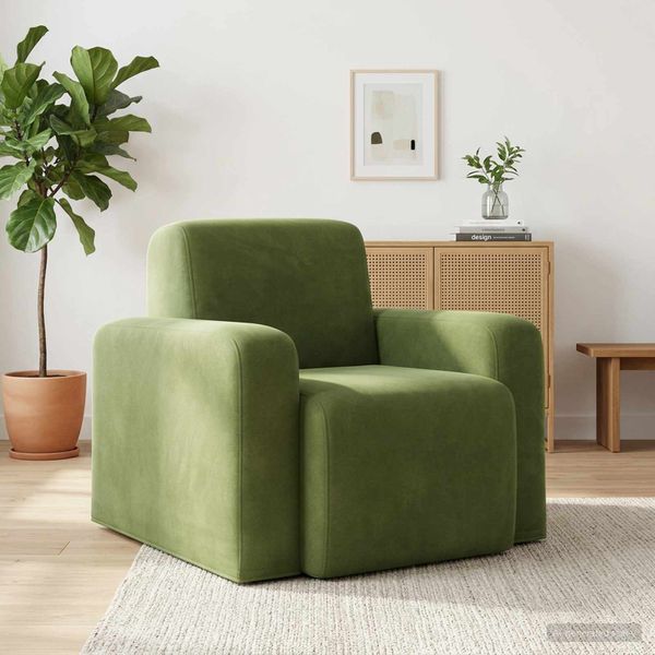 vidaXL Kreslo Svetlo zelená Zamat
