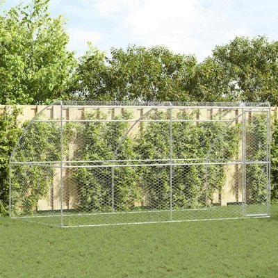 vidaXL Psí kennel 2 pcs Strieborná 4 x 2 x 2 m Pozinkovaná oceľ