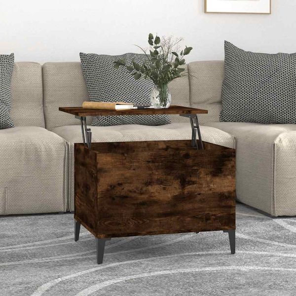 vidaXL Konferenčný stolík dymový dub 60x44,5x45 cm spracované drevo
