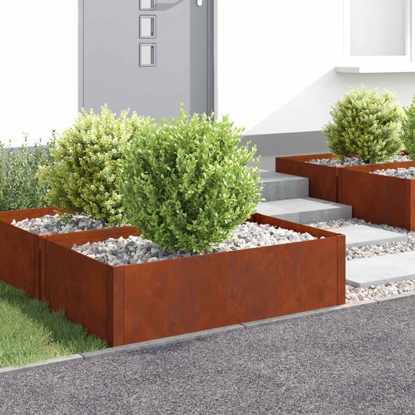 vidaXL Obrubník trávnika 100 x 60 x 35 cm Oceľ Hrdzavý