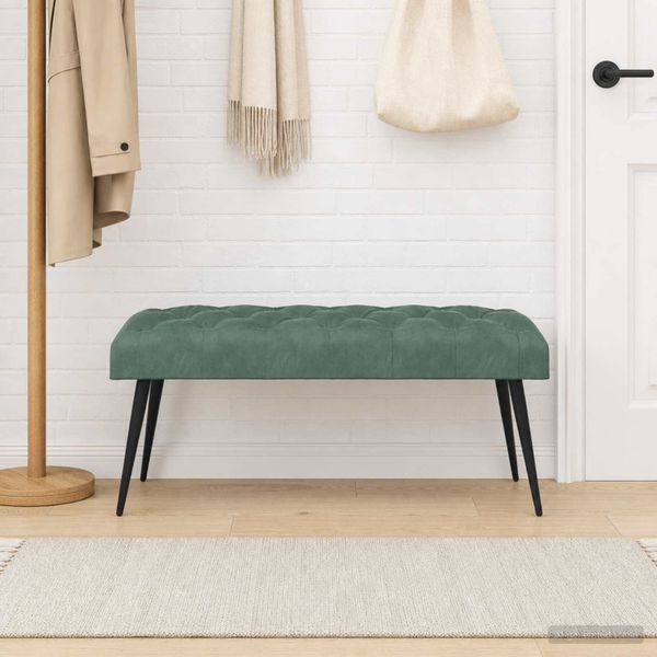 vidaXL Lavica s gombíkovým prešívaním Morská zelená 110 x 40 x 46 cm