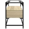 vidaXL TV skrinka sklenená doska dub sonoma 80x35x51 cm kompoz. drevo