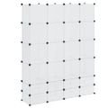 vidaXL Modulárna skrinka s 18 priečinkami, biela 37x146x180,5 cm