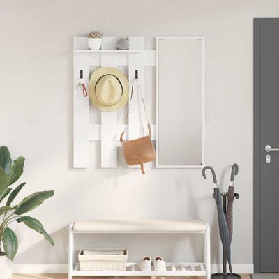 vidaXL Vešiak na stenu Biela 100 x 10 x 100 cm Kompozitné drevo
