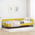 vidaXL Rohový rám postele s čelnou doskou Žltá 90 cm x 190 cm Zamat