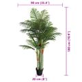 vidaXL Umelá palma s 3 kmeňmi zelená 180 cm PP