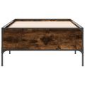 vidaXL Posteľný rám dymový dub 75x190 cm kompozitné drevo a kov