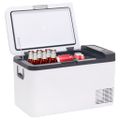vidaXL Chladiaci box s rukoväťou a adaptérom čierno-biely 18 l PP a PE