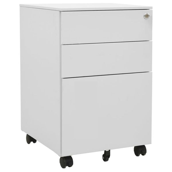 vidaXL Mobilná kartotéka bledosivá 39x45x60 cm oceľ