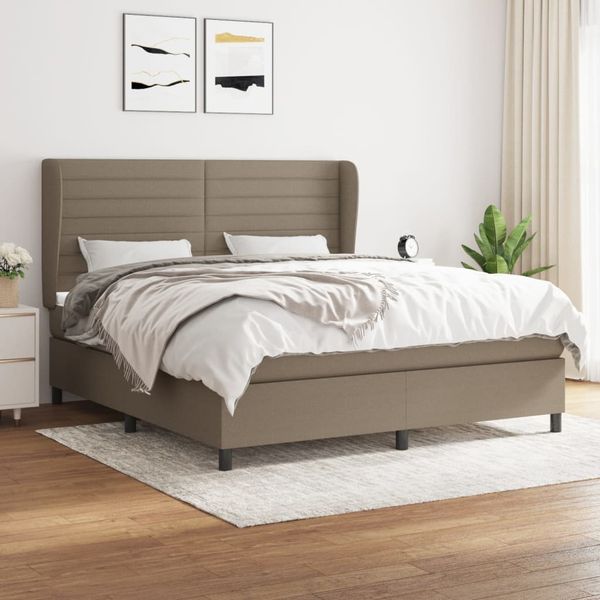 vidaXL Posteľný rám boxspring s matracom sivohned 180x200 cm látka