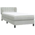 vidaXL Posteľný rám boxsping s matracom bledosivý 90x220 cm zamat