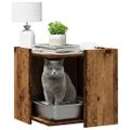 vidaXL Uzavretý box na stelivo staré drevo 53x53x51cm kompozitné drevo