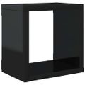vidaXL Nástenné police 4 ks lesklé čierne 22x15x22 cm