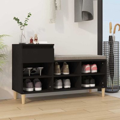 vidaXL Botník čierny 102x36x60 cm spracované drevo
