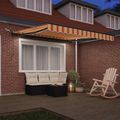 vidaXL Sklopná markíza Žltá a oranžová 300 x 250 cm Polyester