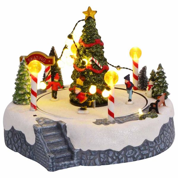 vidaXL Vianočná dekorácia dediny Viacfarebný 22 x 21,5 x 17 cm Plast