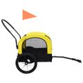 vidaXL Vozík pre domáce zvieratá na bicykel/beh 2-v-1, žlto čierny