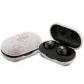 Bluetooth slúchadlá Guess GUTWSP4EGP TWS ENC 4G PU METAL LOGO ružové