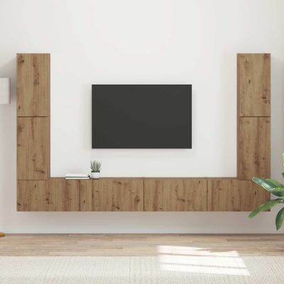 vidaXL Zostava TV skriniek 8 pcs Remeselný dub Kompozitné drevo
