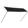 vidaXL Zaťahovacia markíza s LED 400x150 cm antracitová