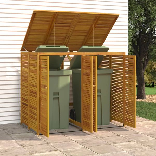 vidaXL Prístrešok na dva odpadkové koše 140x89x117 cm masívna akácia