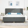 vidaXL Posteľ s pružinovým rámom Tmavo šedá 200 x 200 cm látka