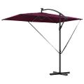 vidaXL Slnečník 294 x 200 x 270 cm Polyester a hliník Bordeaux červená