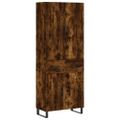 vidaXL Vysoká skrinka dymový dub 69,5x34x180 cm spracované drevo